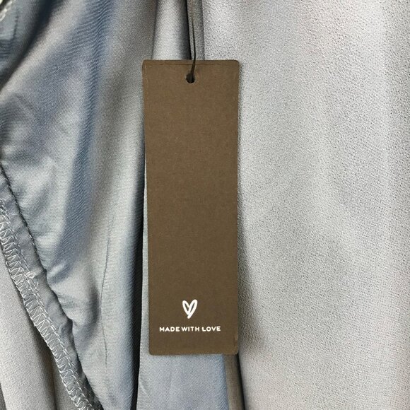 New Lulu's All About Love Slate Blue‎ Maxi Dress for Bridesmaid size L - Picture 14 of 16